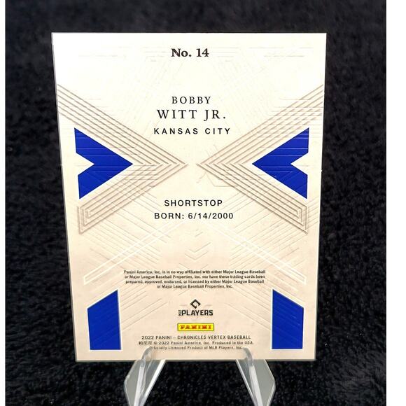 Bobby Witt Jr. (RC) 2022 Vertex #14 Kansas City Royals - Picture 2 of 2